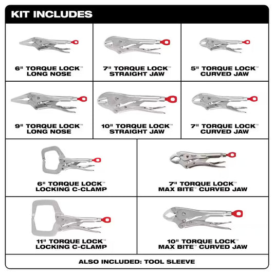 Torque Lock Locking Pliers Kit (10-Piece)