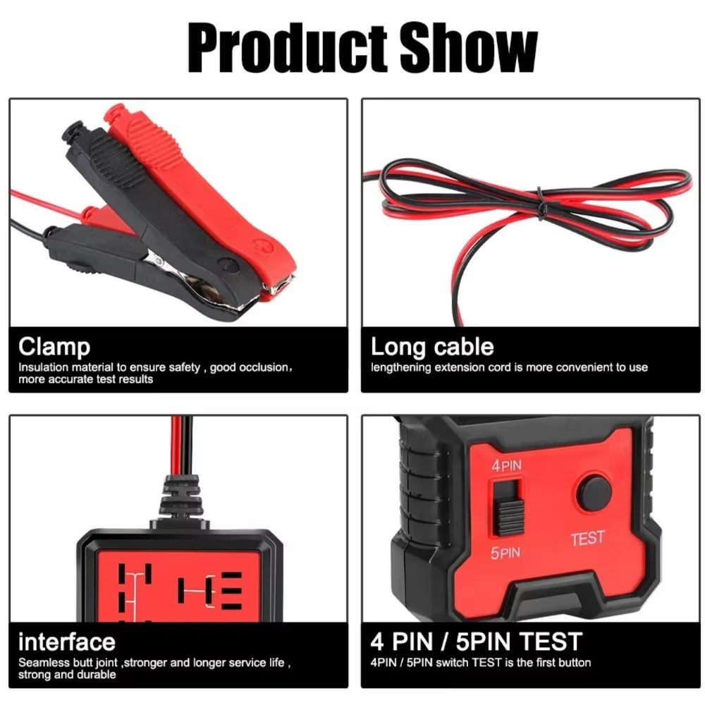 LED Indicator Light Car Battery Checker Electronic Test Car Relay Tester Diagnostic Tools Automotive Accessories Universal 12V
